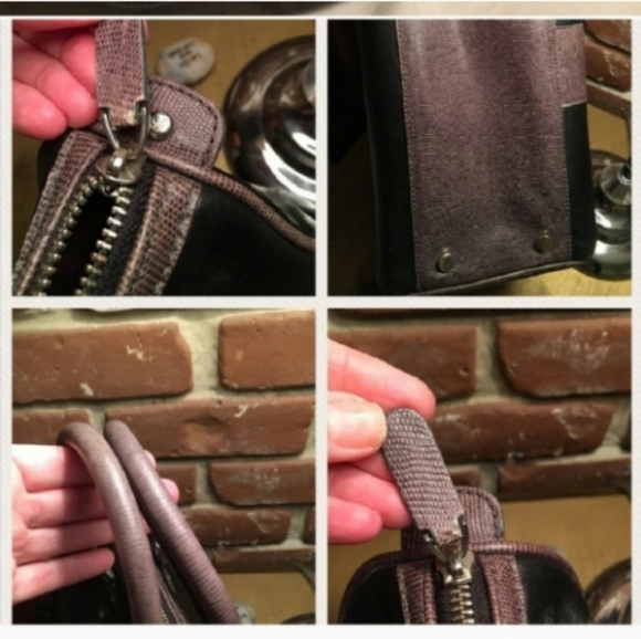 Vintage Jackie Smith Argentina Calf Skin Leather Bag Satchel Handbag Purse - Picture 7 of 16